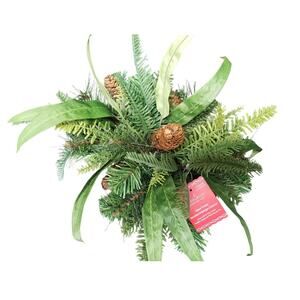 Ashland Christmas Noel Outdoor Premade Long Leaf & Pine Cone Holiday Yard Decor